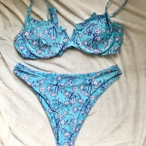 Floral Shein Bikini Set
